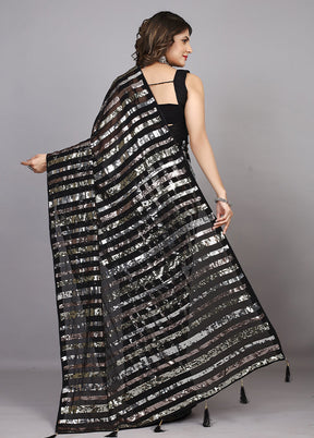 Black Georgette Saree With Blouse Piece - Indian Silk House Agencies