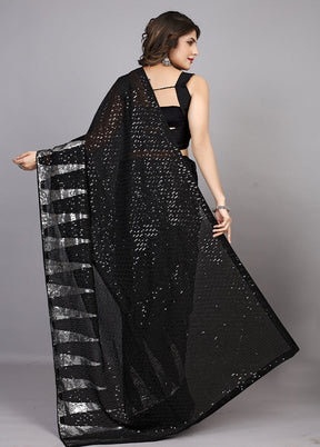 Black Georgette Saree With Blouse Piece - Indian Silk House Agencies