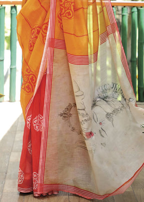 Yellow Silk Saree With Blouse Piece - Indian Silk House Agencies