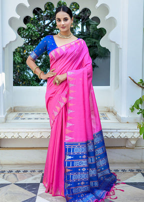 Pink Dupion Silk Saree With Blouse Piece - Indian Silk House Agencies