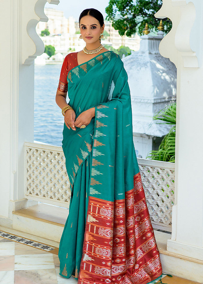 Rama Dupion Silk Saree With Blouse Piece - Indian Silk House Agencies