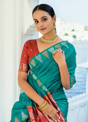 Rama Dupion Silk Saree With Blouse Piece - Indian Silk House Agencies