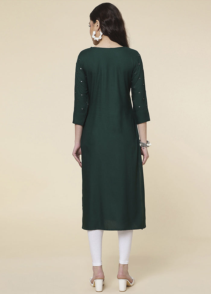 Teal Readymade Rayon Kurti