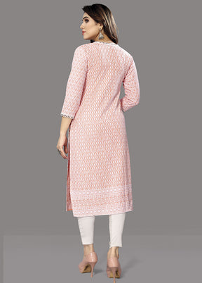 Pink Readymade Silk Kurti