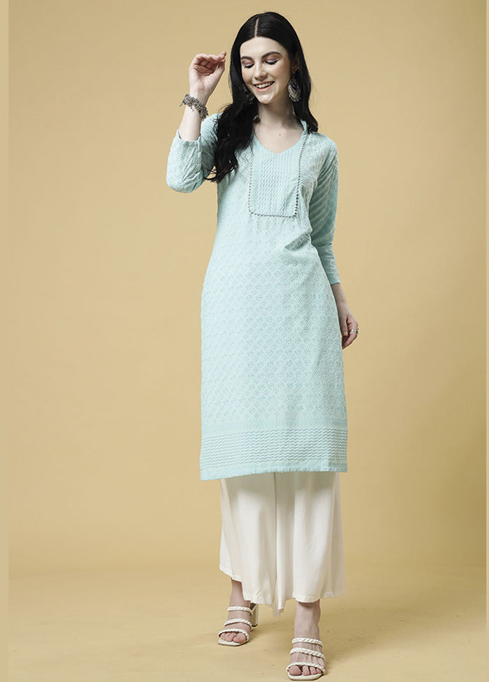 Blue Readymade Silk Kurti