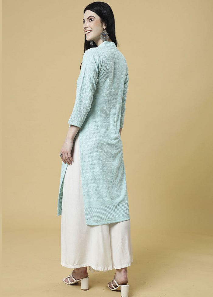 Blue Readymade Silk Kurti