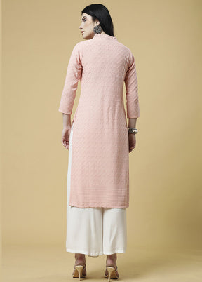 Pink Readymade Silk Kurti