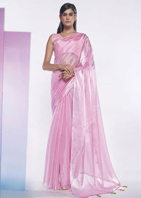 Pink Silk Saree With Blouse Piece - Indian Silk House Agencies