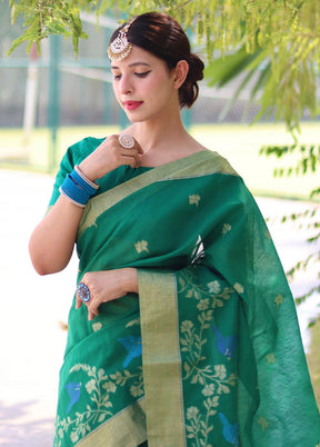 Rama Dupion Silk Saree With Blouse Piece - Indian Silk House Agencies