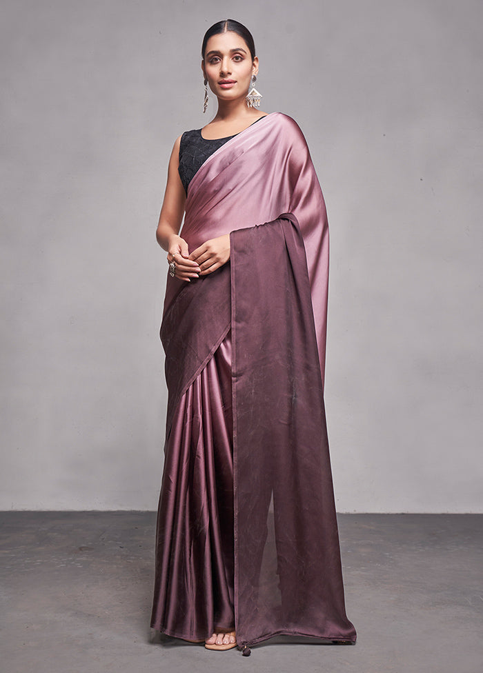 Mauve Silk Saree With Blouse Piece - Indian Silk House Agencies