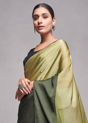 Green Silk Saree With Blouse Piece - Indian Silk House Agencies