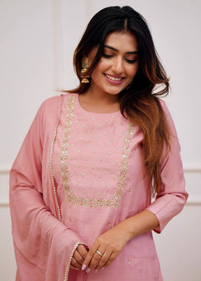 3 Pc Peach Readymade Rayon Suit Set - Indian Silk House Agencies