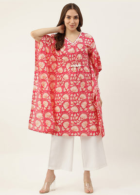 Pink Readymade Cotton Kaaftan