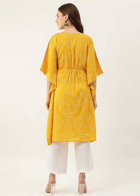 Yellow Readymade Cotton Kaaftan