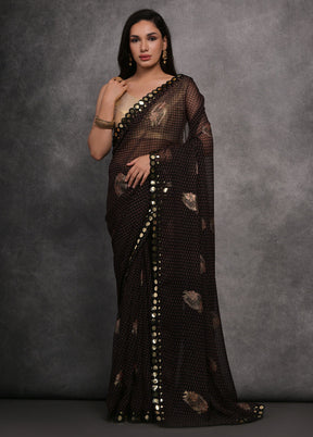 Black Georgette Saree With Blouse Piece - Indian Silk House Agencies