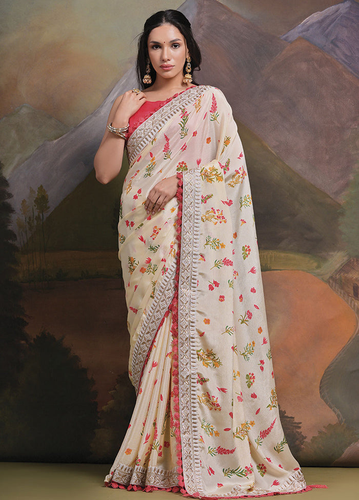 Yellow Silk Saree With Blouse Piece - Indian Silk House Agencies