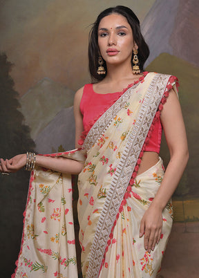 Yellow Silk Saree With Blouse Piece - Indian Silk House Agencies