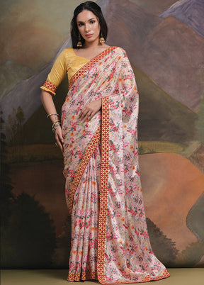 White Silk Saree With Blouse Piece - Indian Silk House Agencies