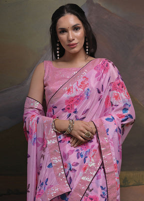 Pink Silk Saree With Blouse Piece - Indian Silk House Agencies