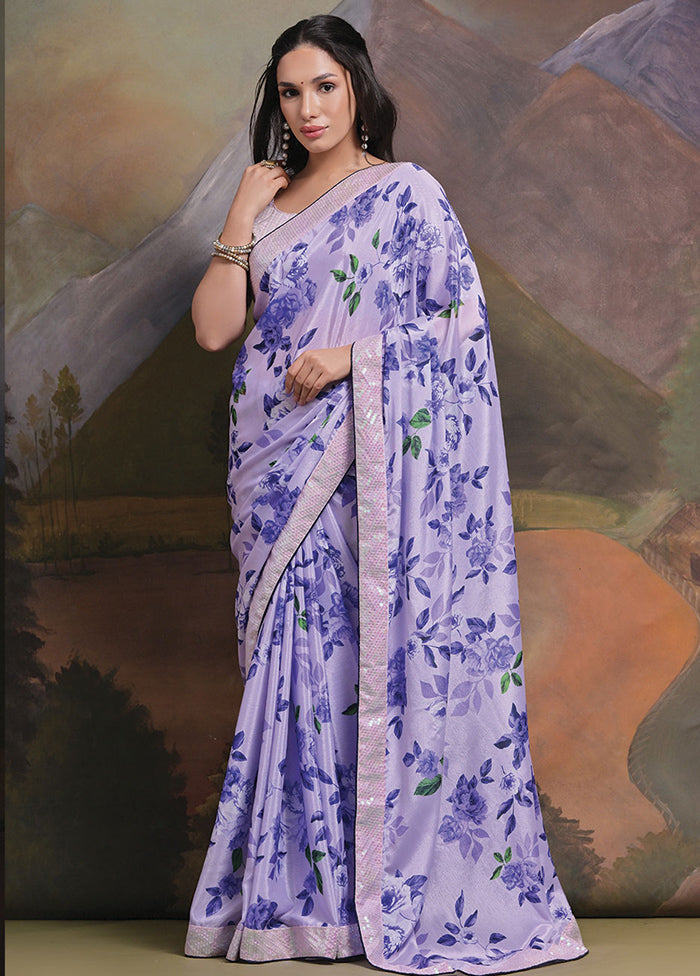 Blue Silk Saree With Blouse Piece - Indian Silk House Agencies