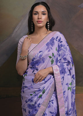 Blue Silk Saree With Blouse Piece - Indian Silk House Agencies