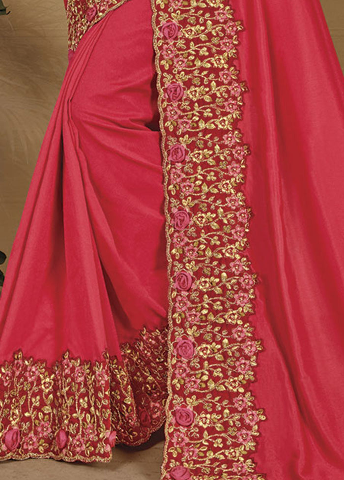 Red Silk Saree With Blouse Piece - Indian Silk House Agencies