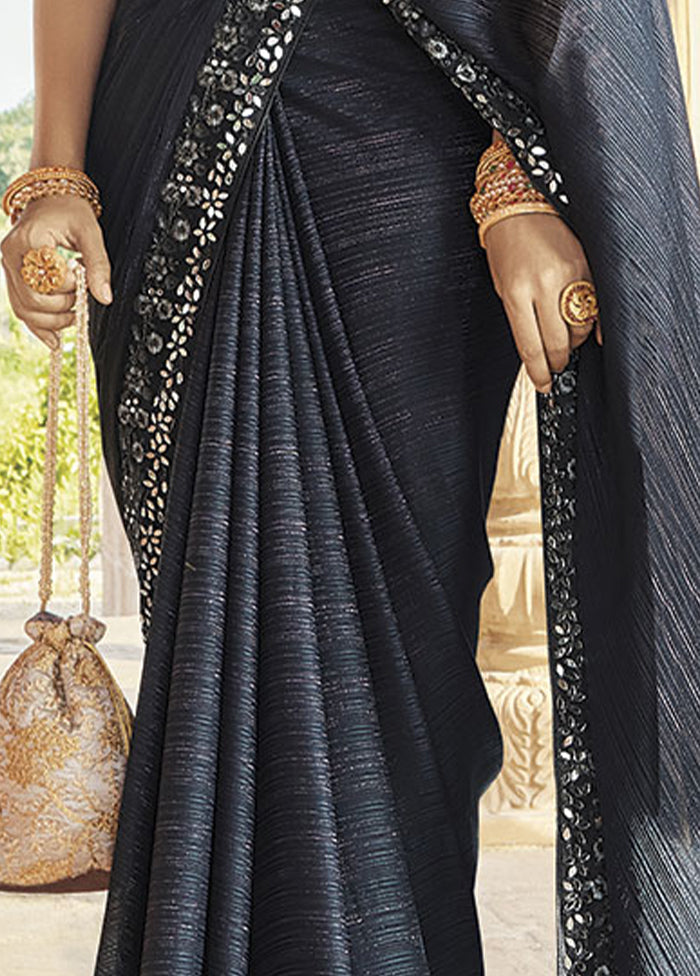 Grey Silk Saree With Blouse Piece - Indian Silk House Agencies