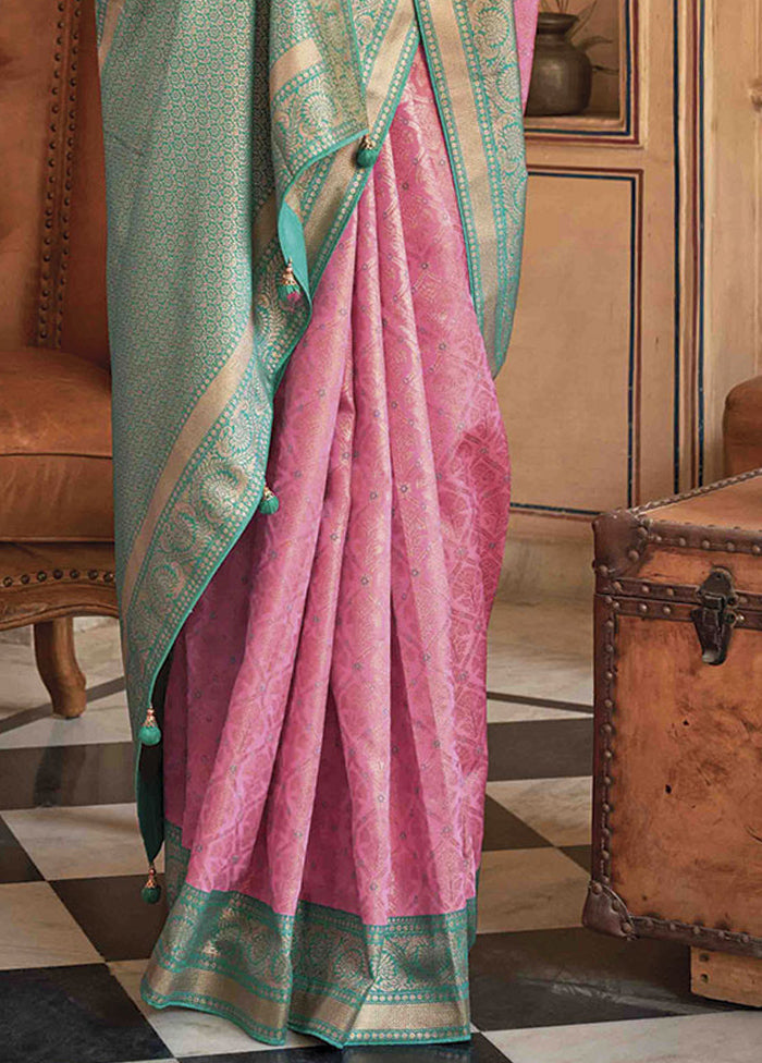 Pink Dupion Silk Saree With Blouse Piece - Indian Silk House Agencies