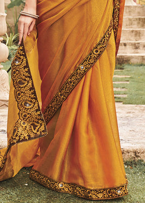 Yellow Silk Saree With Blouse Piece - Indian Silk House Agencies