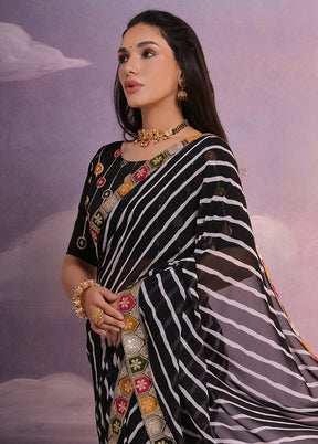 Black Georgette Saree With Blouse Piece - Indian Silk House Agencies