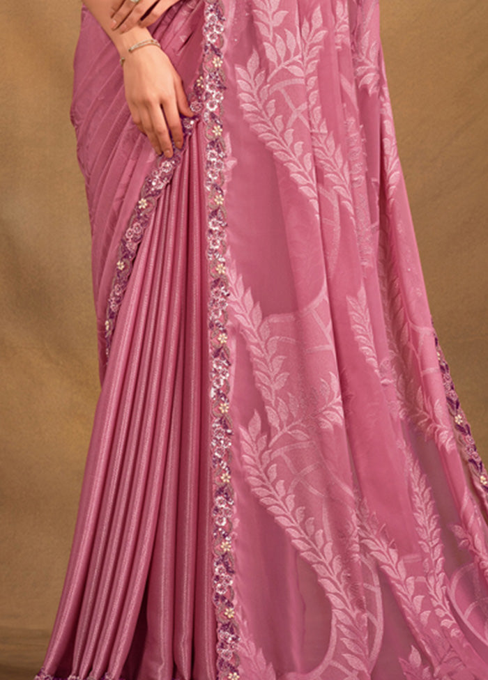 Pink Silk Saree With Blouse Piece - Indian Silk House Agencies