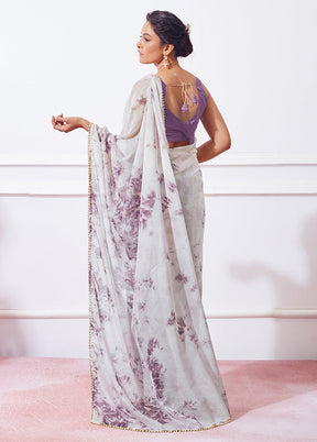 Off White Organza Saree With Blouse Piece - Indian Silk House Agencies