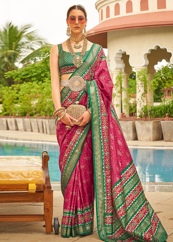 Pink Dupion Silk Saree With Blouse Piece - Indian Silk House Agencies