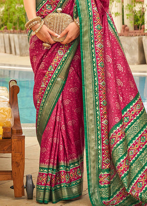 Pink Dupion Silk Saree With Blouse Piece - Indian Silk House Agencies