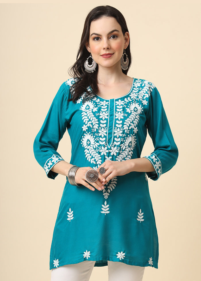 Blue Readymade Rayon Kurti