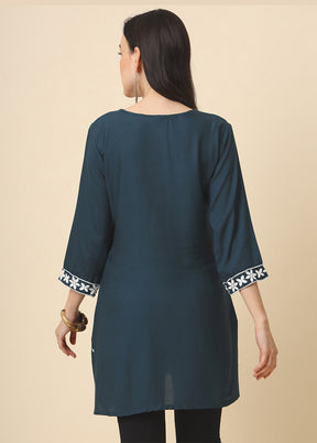 Grey Readymade Rayon Kurti