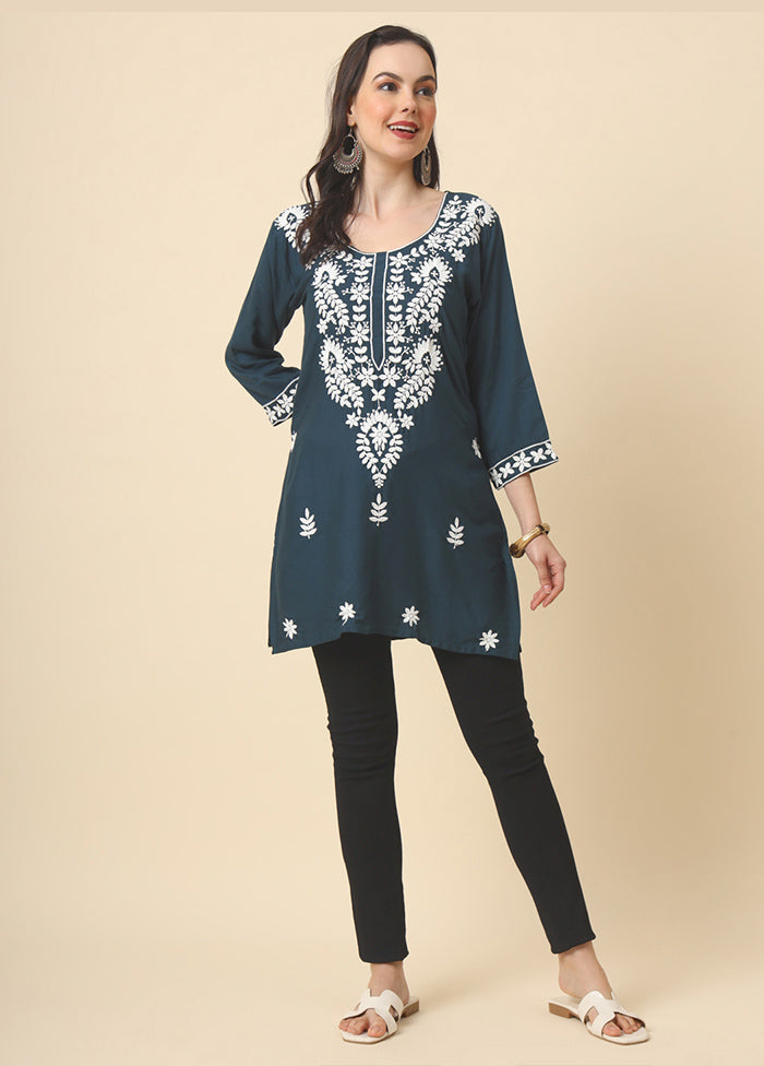 Grey Readymade Rayon Kurti