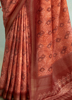 Brown Dupion Silk Saree With Blouse Piece - Indian Silk House Agencies