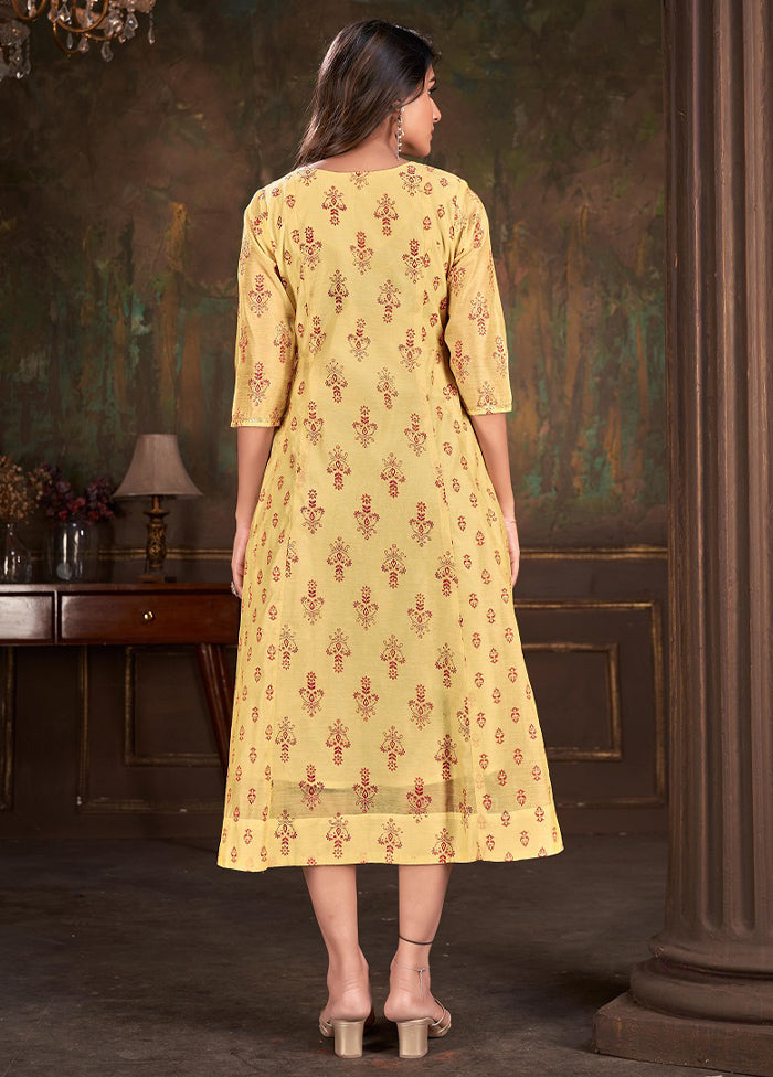 Yellow Readymade Cotton Kurti - Indian Silk House Agencies