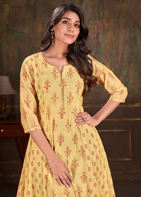 Yellow Readymade Cotton Kurti - Indian Silk House Agencies