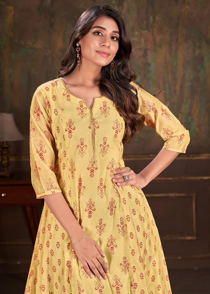 Yellow Readymade Cotton Kurti - Indian Silk House Agencies