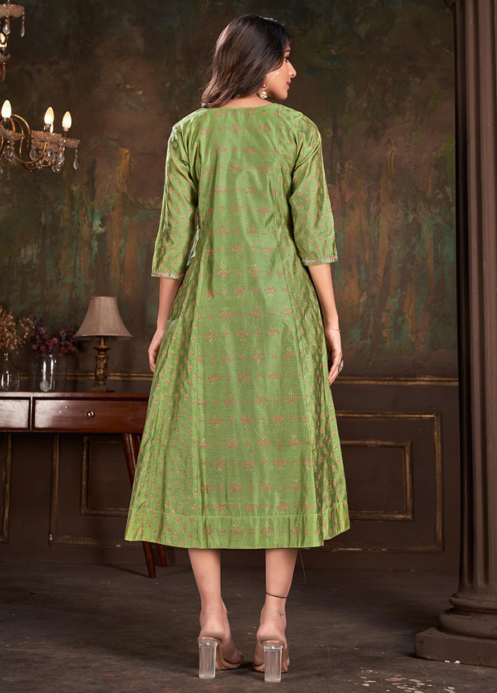 Green Readymade Cotton Kurti