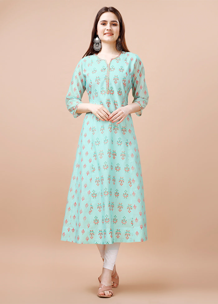 Blue Readymade Cotton Kurti