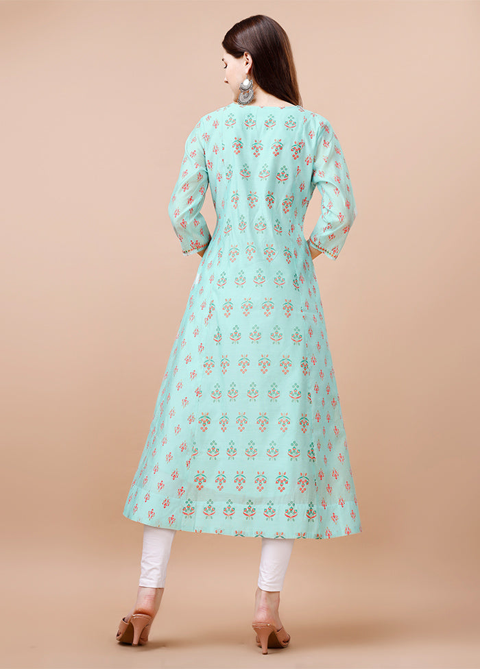 Blue Readymade Cotton Kurti