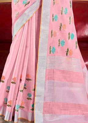 Pink Silk Saree With Blouse Piece - Indian Silk House Agencies