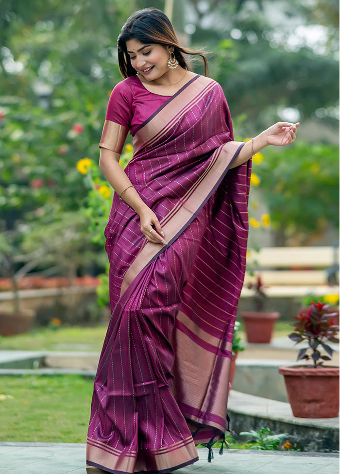 Pink Dupion Silk Saree With Blouse Piece