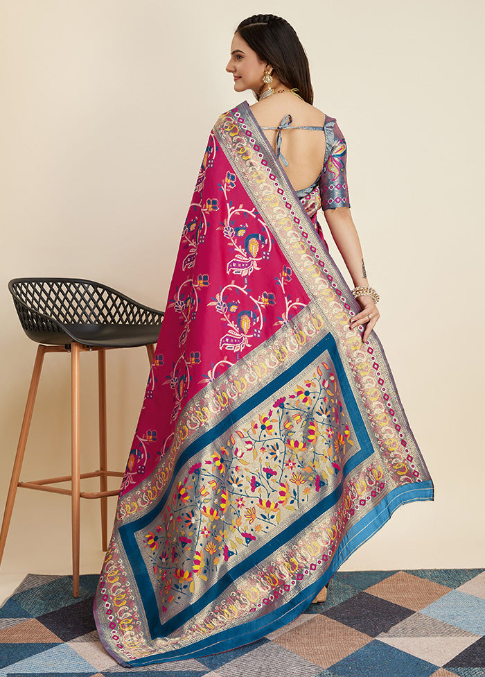 Pink Dupion Silk Saree With Blouse Piece - Indian Silk House Agencies