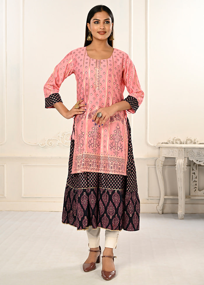 Pink Readymade Cotton Kurti