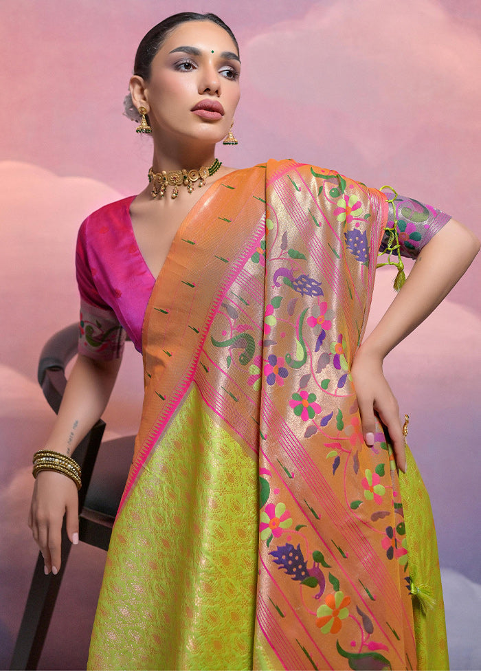 Mehendi Dupion Silk Saree With Blouse Piece