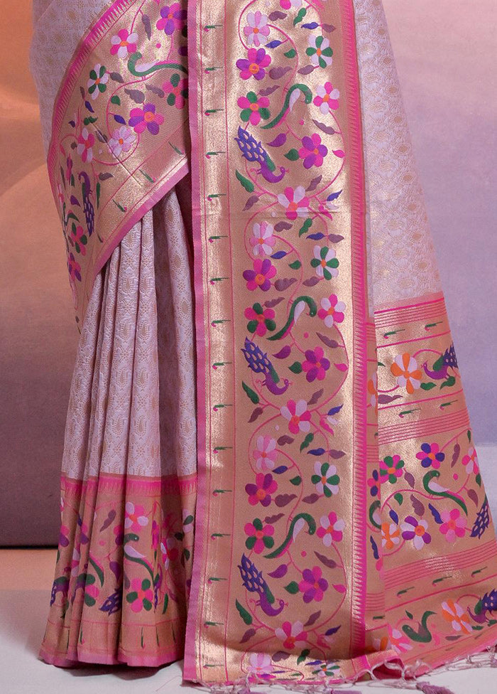 Purple Dupion Silk Saree With Blouse Piece